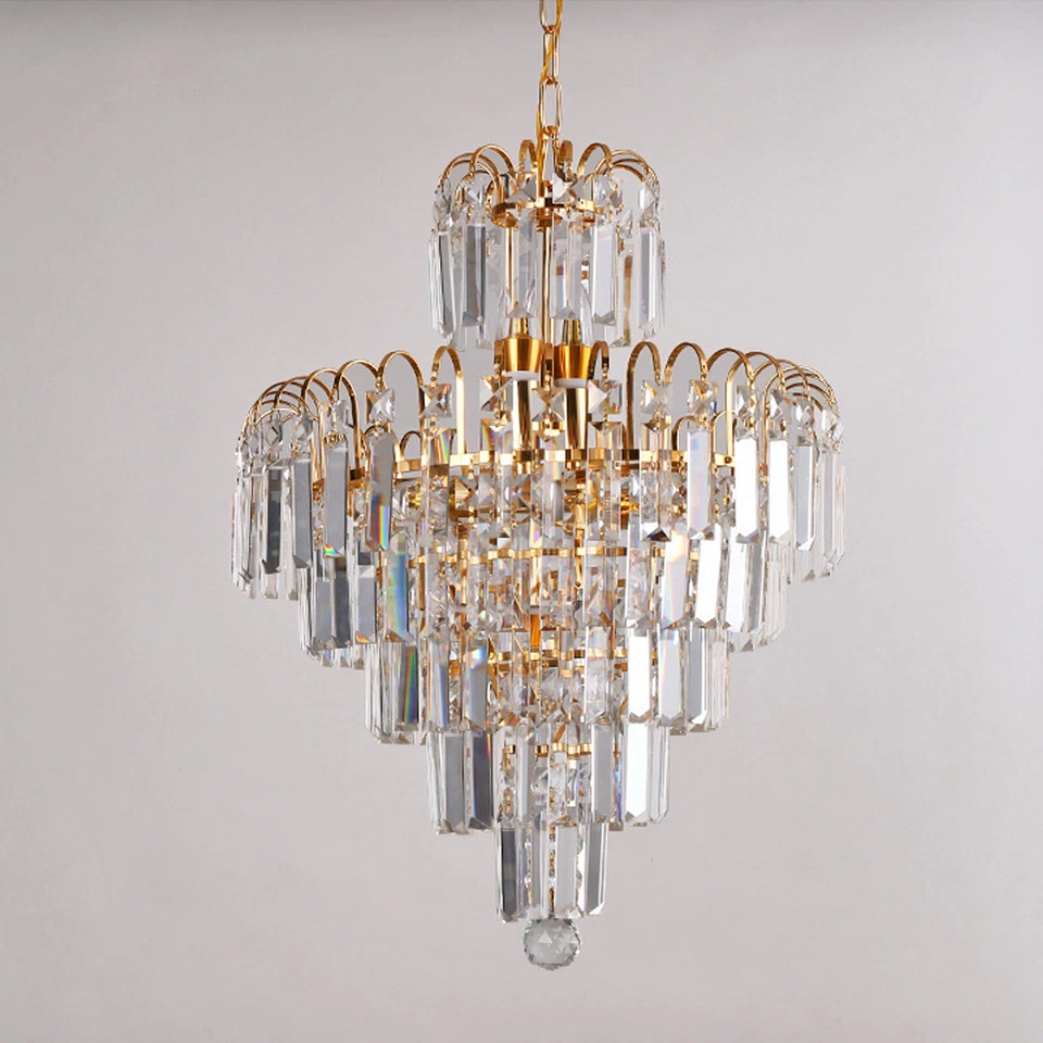 Elegant Crystal Chandelier Modern Ceiling Light Pendant Lamp Lighting Fixture - Image 4 of 4