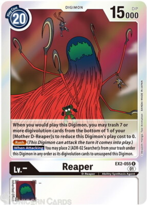 EX2-055 Reaper :: Rare Non-Foil Digimon Card :: Revision Pack 2023 ::
