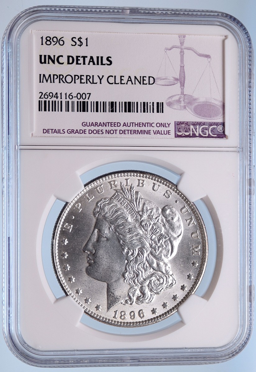 1896 MORGAN SILVER DOLLAR United States of America USA Coin NGC