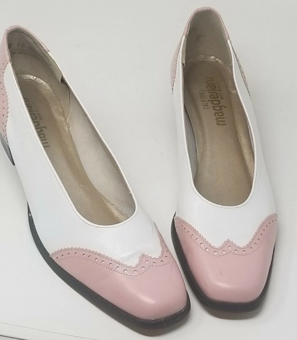 Magdesians California Pink and White Spectator Flats 12 Narrow