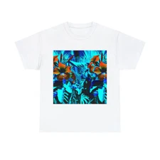 Unisex Adult T Shirt Psychedelic Neon Tropical Futuristic Nature Colorful Surf