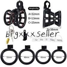 Resin Male Chastity Device Inverted Cage for Men Locking Belt with 4 Rings 2024