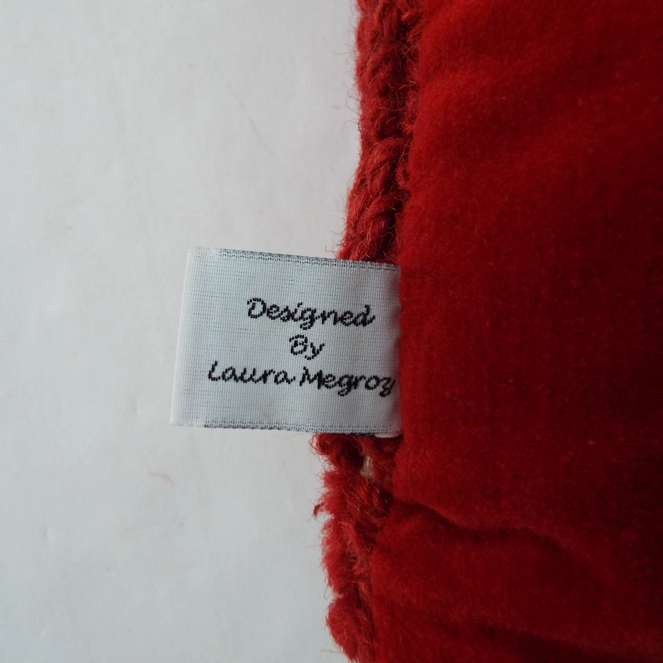 Chandler 4 Corners Santa Christmas Red Hooked Square Pillow Wool Laura Megroz - Image 4 of 4