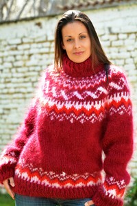 red designer sweater