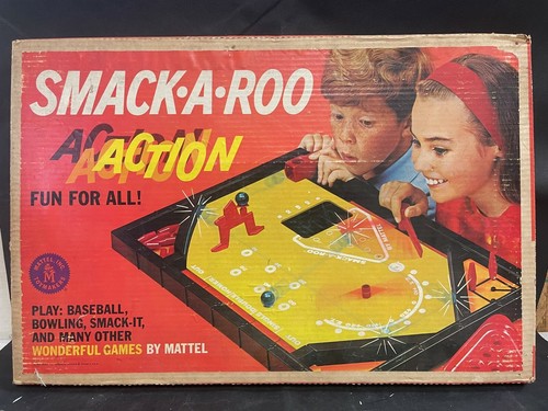 Vintage Mattel Smack A Roo Baseball, Bowling Smack It Action Game 