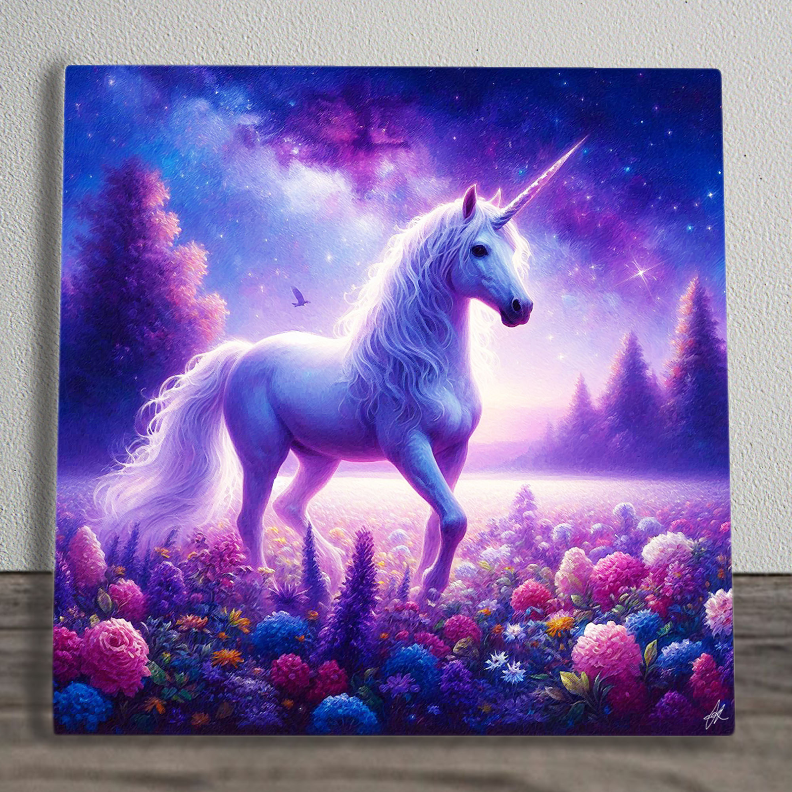 Galaxy Unicorn Spiritual Artwork On Ceramic Wall Art Picture Tile