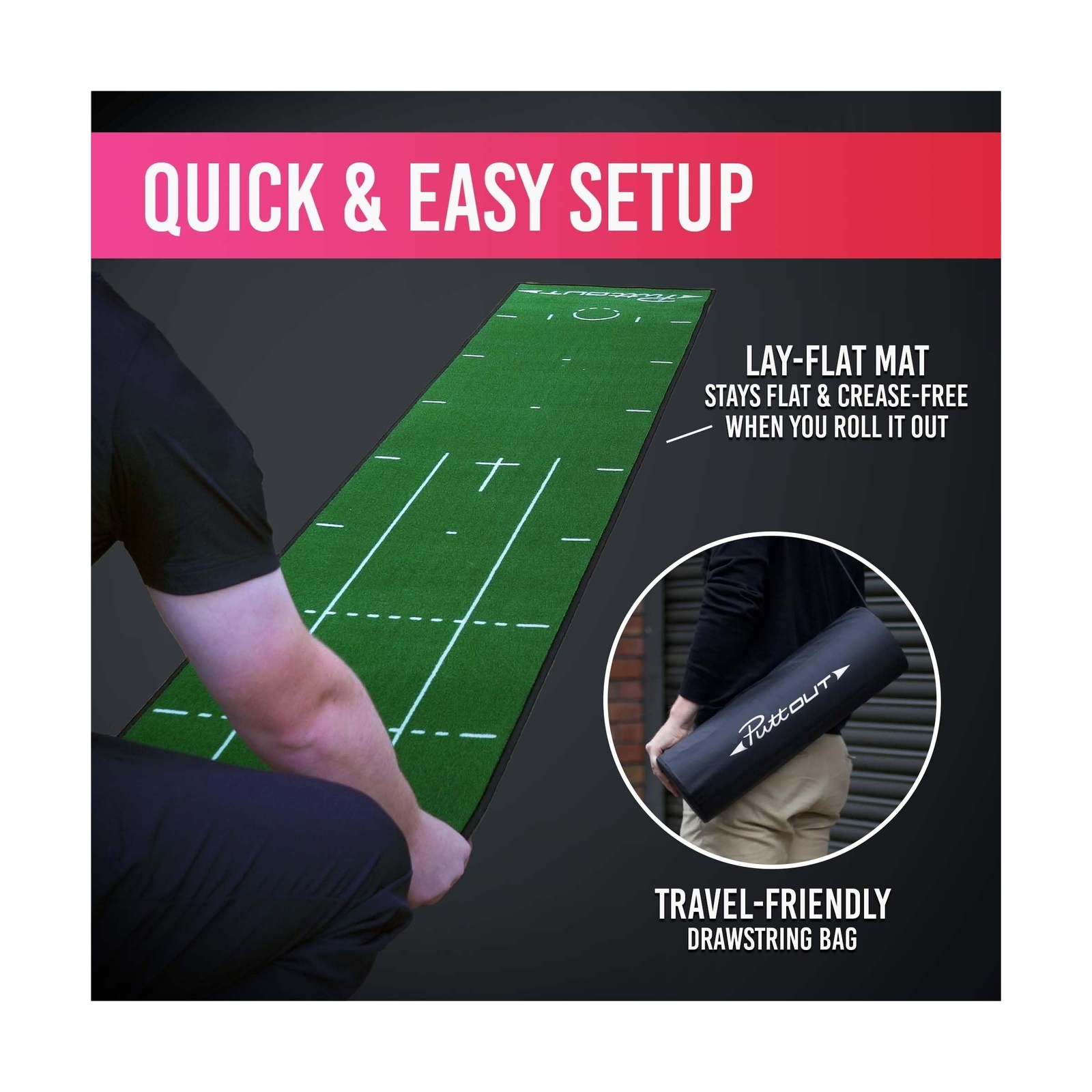 PuttOUT Pro Golf Putting Mat Green eBay