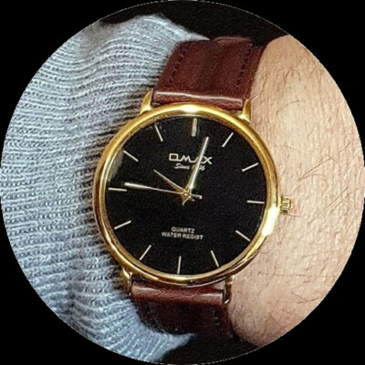 OMAX Classic, Seiko Movt, Brown Leather, Black & Gold Thin Dress
