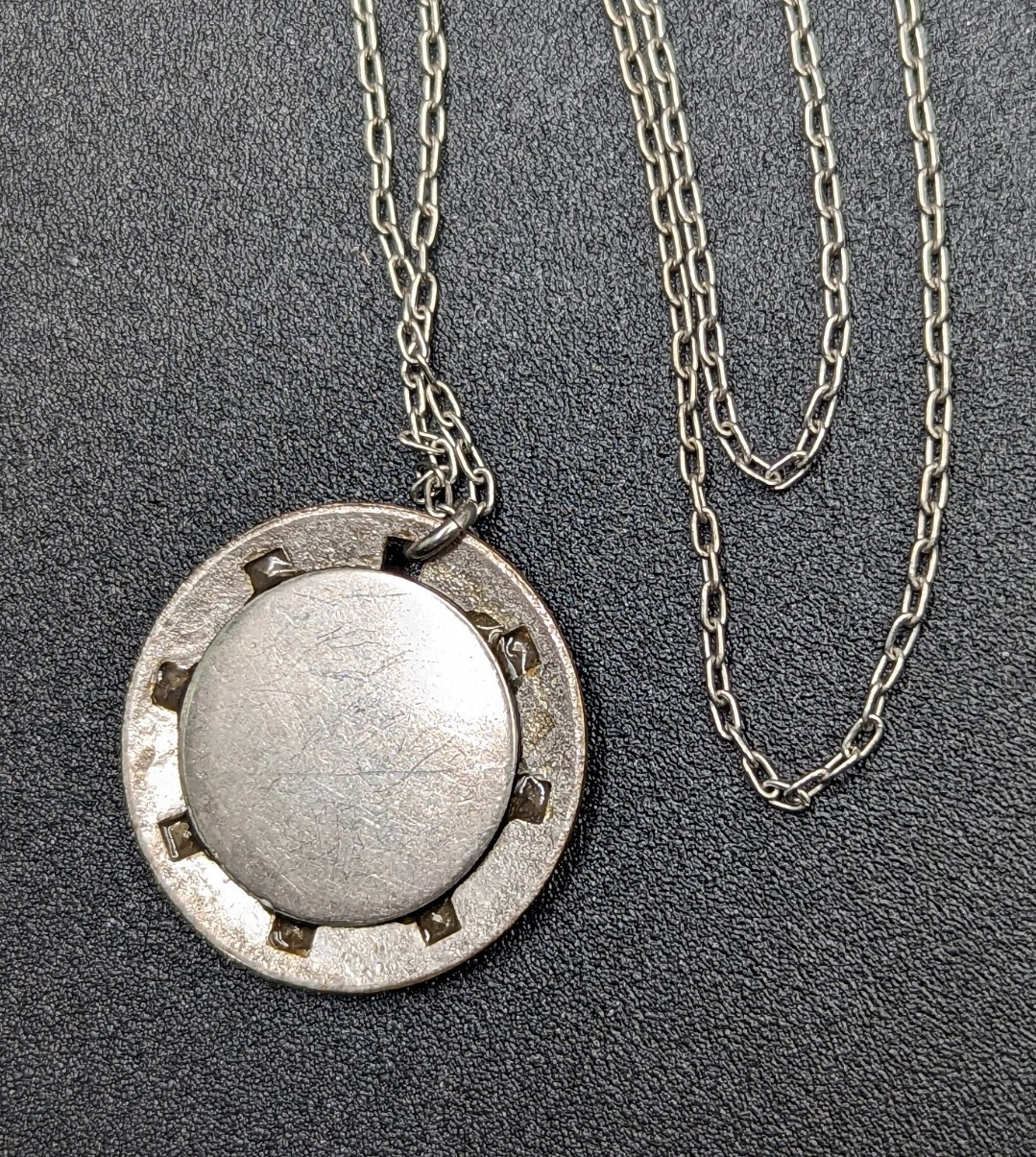 Signed Firefly Designer Hammered Silver Tone Disc… - image 15