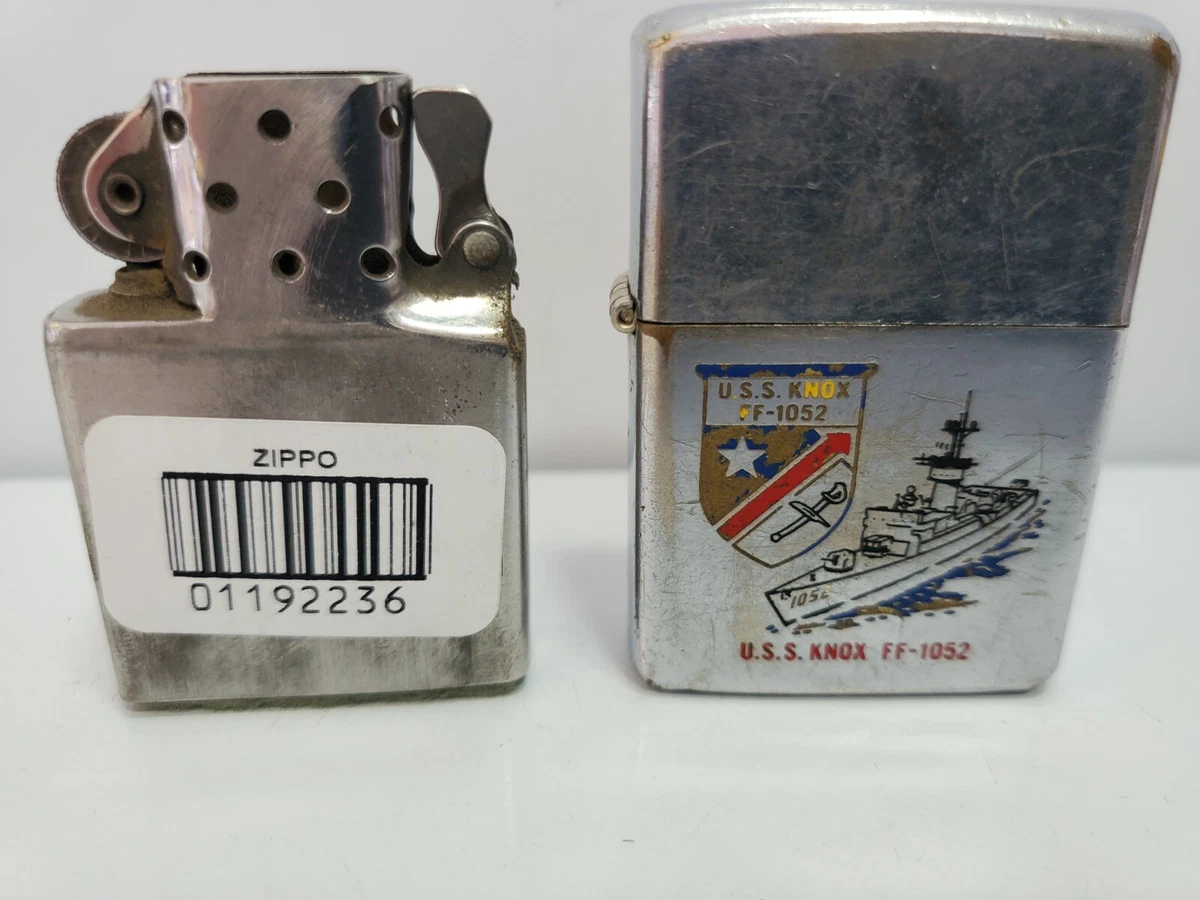 VINTAGE Zippo 1977 PIPE Lighter USS KNOX FF 1052, NEW & ORIG INSERTS 4367/33