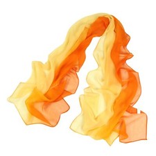 Long Chiffon Sheer Scarf Gradient - Orange Gold Shaded Colors Lightweight Sca...