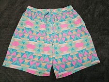 Chubbies Retro 80's Pastel Drawstring Lined Swim Shorts/Trunks SZ Small W26 L7 