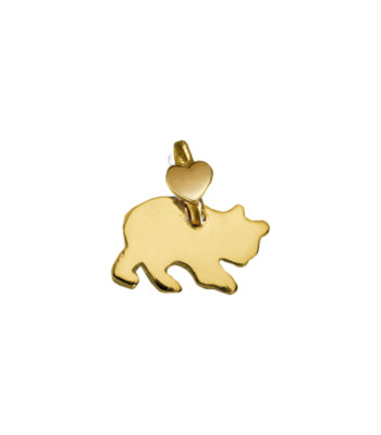 Charms Anhänger Gelbgold 9K, Bär, Klein, Gerade, Länge 10 MM