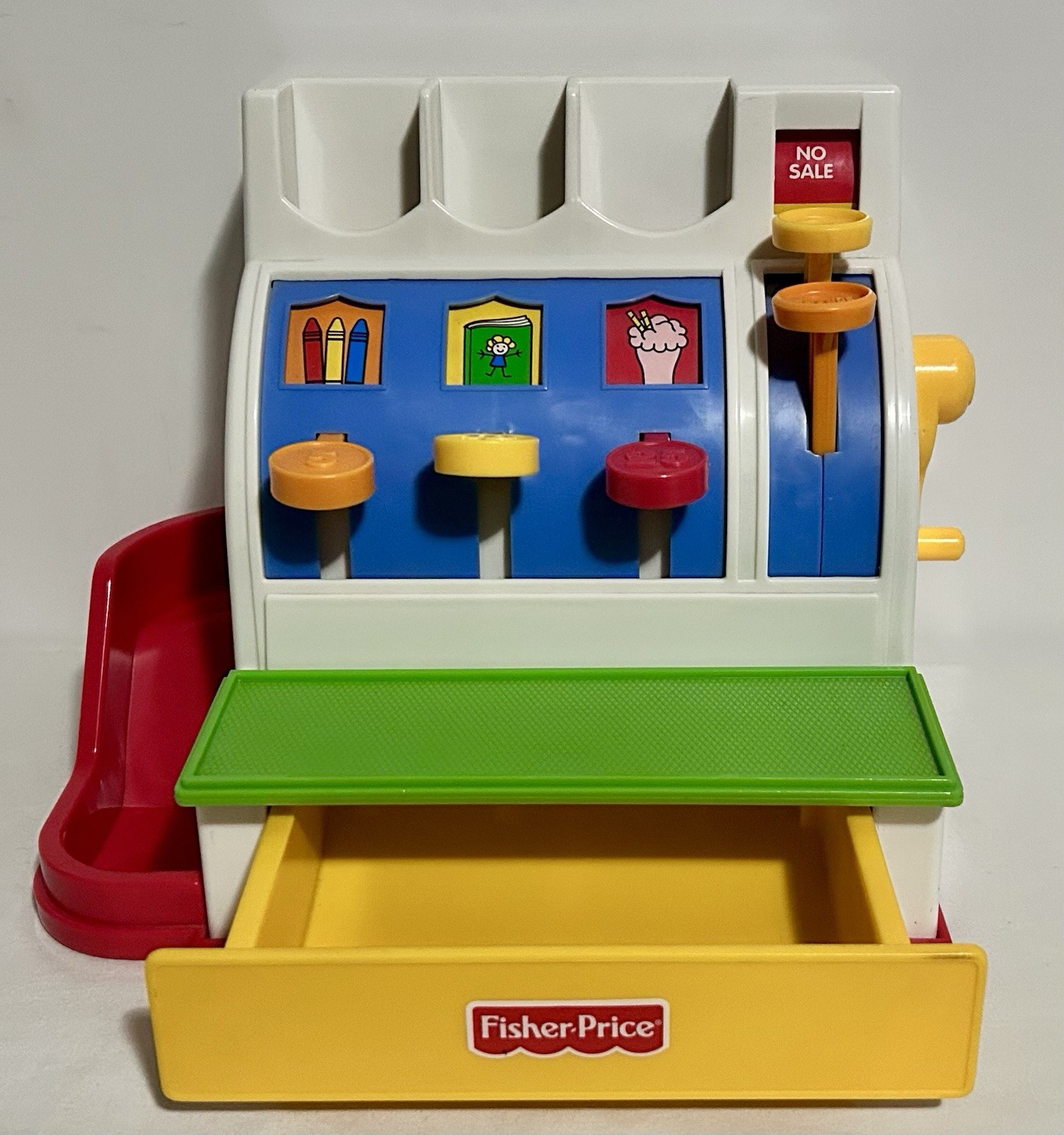 как выглядит Vintage 1994 Fisher-Price Toy Cash Register Only No Coins Pretend Play Works фото
