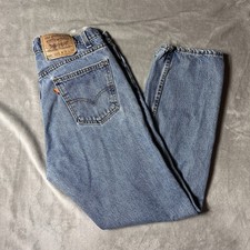 Levi  s Men  s 505 Vintage Orange Tab Light Wash Regular Straight Jeans 30x28