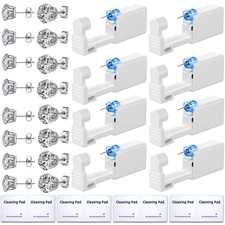 Ear Piercing Kit: 8 Self Piercing Guns, 8 Studs, 8 Cleaning Pads, 3mm