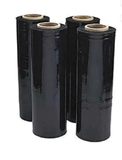 18'' x 1500' 80Ga 4 Rolls Pallet Wrap Stretch Film Hand Shrink Wrap 1500FT Black