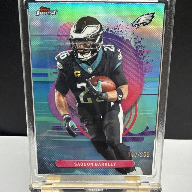 Saquon Barkley 2025 Topps Finest Uncommon Sky Blue /250 #161 Eagles