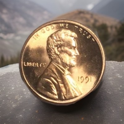 1991 P  Lincoln Cent   Brilliant Uncirculated  BU  Free Shipping