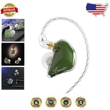 Pro In-Ear Monitor Earbuds, Hybrid Triple Drivers, Sound Isolation, Olive, MMCX