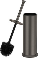 Pewter Toilet Brush and Holder Extra Long Handled Toilet Brush for
