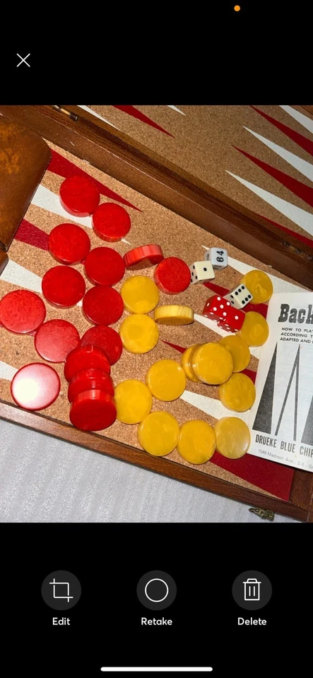 vintage Drueke Bluechip company Bakelite backgammon set board - Image 3 of 4