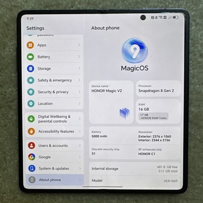 Honor magic v2 global foldable