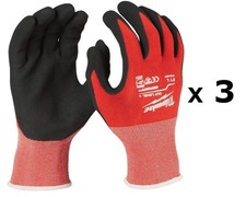 MILWAUKEE CUT LEVEL A GLOVES SIZE 8 M - 4932471416 - 3 PAIRS