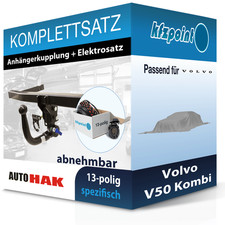 Für Volvo V50 Kombi 03- AUTO HAK Anhängerkupplung abnehmbar + 13polig E-Satz FP