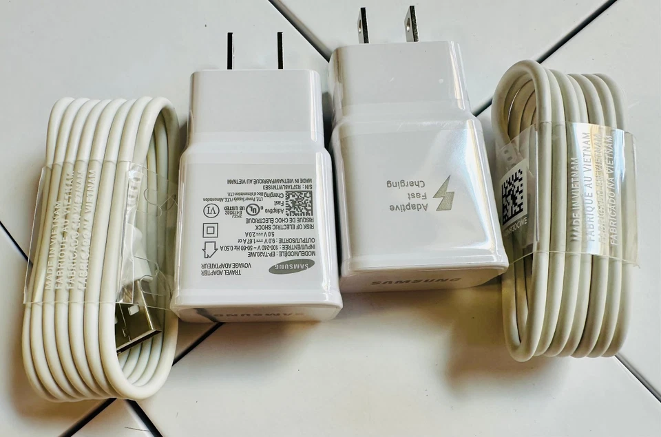 2x Samsung Fast Charger OEM USB-C Cable Galaxy S10 S9 Note10 Plus Original White - Image 4 of 4