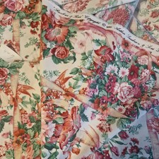 1.4x6m arthur sanderson and son 1990 rare vintage fabric rainbows and roses