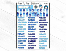 4154-1 January Journal Planner Stickers.