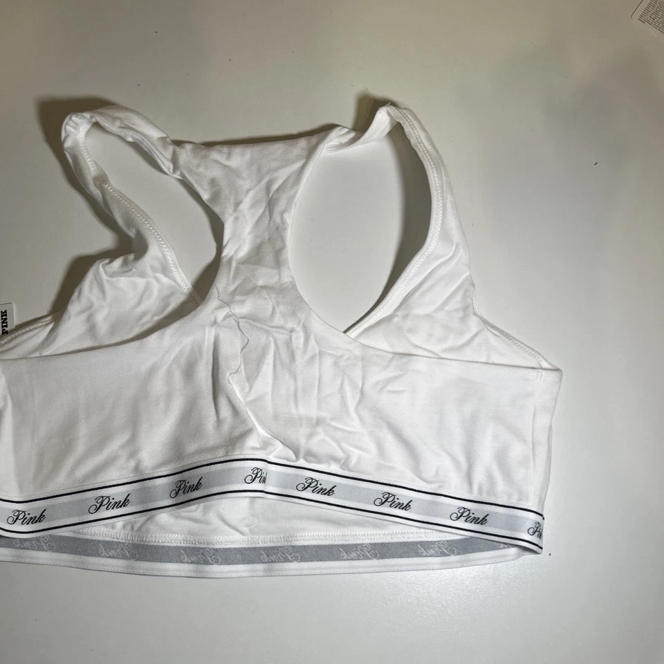 全新带标签 粉色 Bralette 尺寸 XL 白色标志 — 第 4/4 张图片