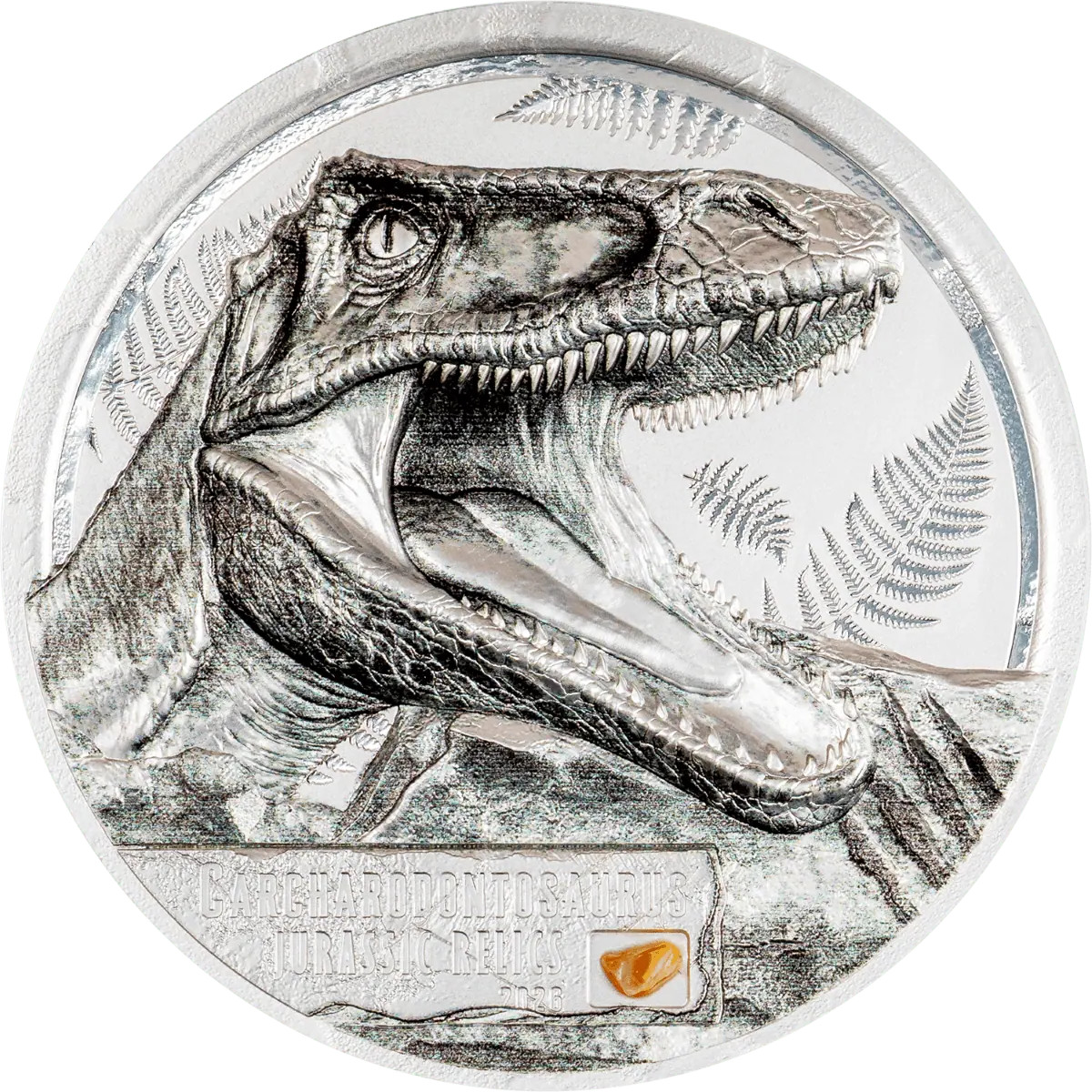 2026 Cook Islands Jurassic Relics Carcharodontosaurus 1 oz Silver