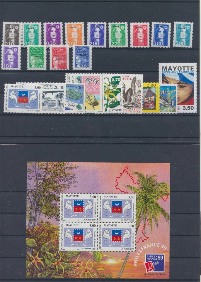 France Mayotte annee Jahrgang 1997 postfrisch neuf ** MNH komplett complete - Bild 1 von 1