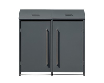 Metall Mülltonnenbox Moderna 2 | Mülltonnenverkleidung 2x240 L | Anthrazit |