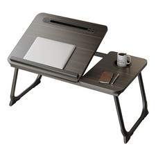 Laptop Desk for Bed Black Adjustable Lap Tray with USB Port Cup Holder