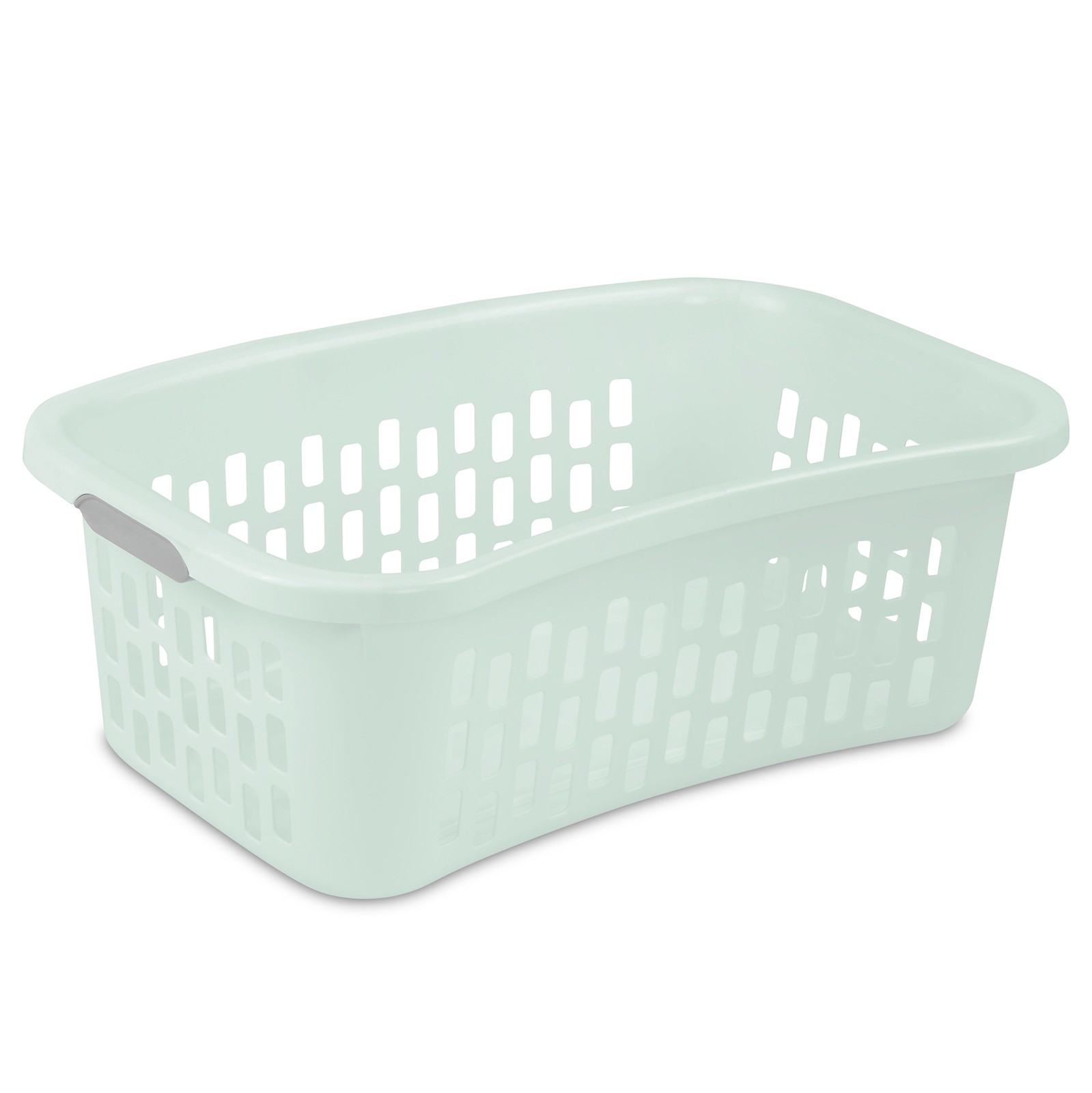 Sterilite HipHold Laundry Basket, 1.5 Bushel Plastic Clothes Hamper, Mint, 6 Pk