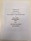 2026 Topps Finest KONNOR GRIFFIN  Orange Geometric Autograph Redemption/25!