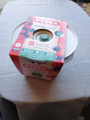 Pyrex Cook & Save Vakuum Glas Aufbewahrungsschüssel Größe M 1,1L neu ungeöffnet unbenutzt