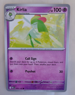 Kirlia 059/132 Mega Evolution Regular Uncommon Near Mint
