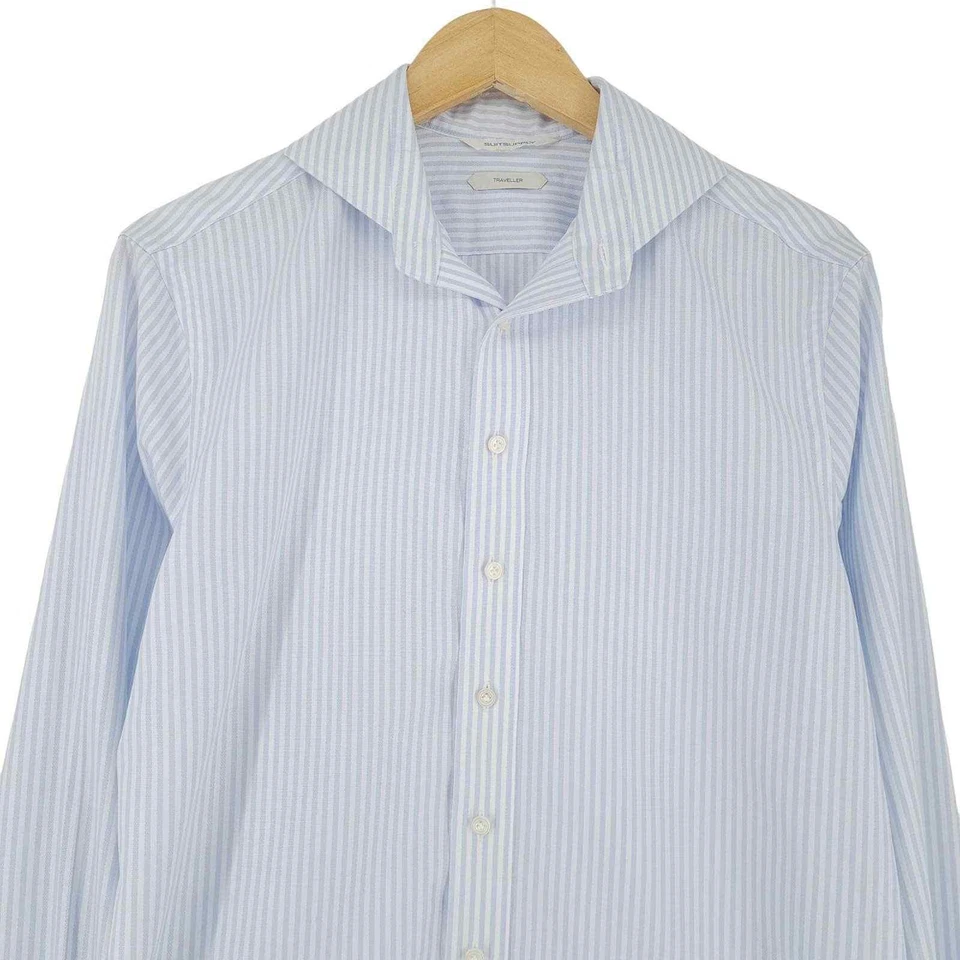 Suitsupply Camicia Uomo Extra Slim Wv7 Taglia 39 A Righe Con Gemelli Formali - Immagine 2 di 4