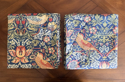 SPOONFLOWER William Morris Strawberry Thief Window Curtains Panels Pair