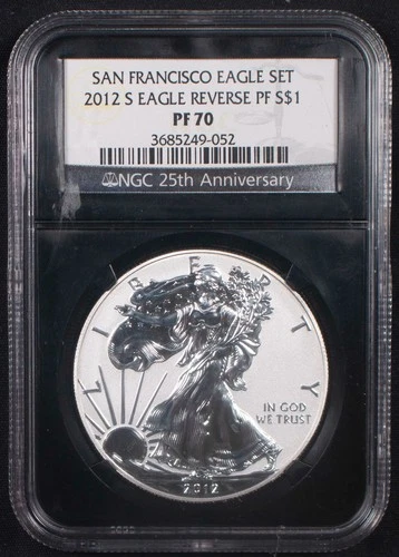 2012-S AMERICAN SILVER EAGLE***REVERSE PROOF***NGC PF70