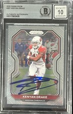 Kenyan Drake Signed 2020 Panini Prizm #267 Base Card BAS Autograph Grade 10