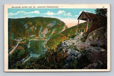 Vintage Delaware Water Gap PA Scenic Promontory Linen Postcard