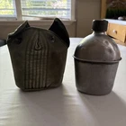 Vintage WWII US Military Army Aluminum 1944 Canteen & Cover - Original WW2