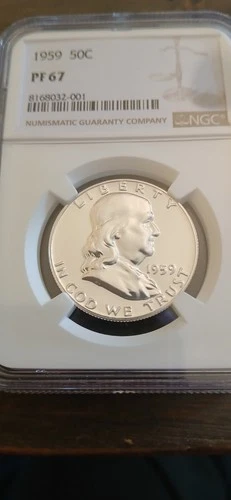 1959 FRANKLIN HALF DOLLAR...PF 67.....PROOF!!..$1 START