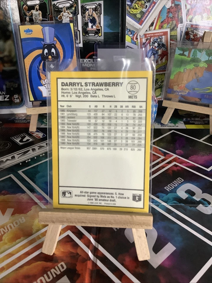 1990 Donruss Best of the NL #80 Darryl Strawberry New York Mets - Image 2 of 2