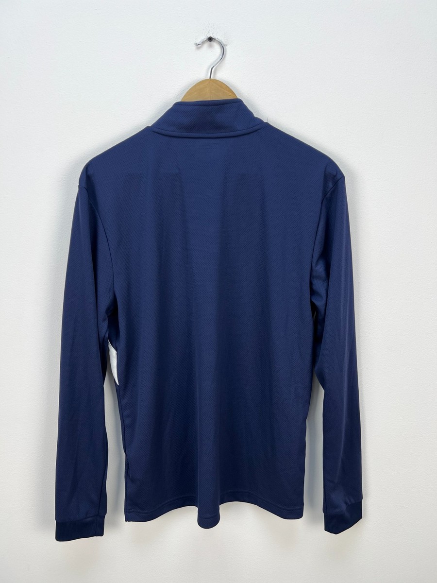 Everton Training Half Zip Drill Top Soccer Pullover Blue Mens Size